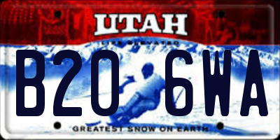 UT license plate B206WA