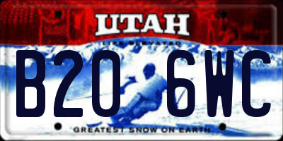 UT license plate B206WC