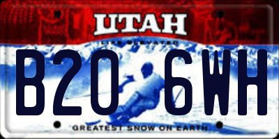 UT license plate B206WH