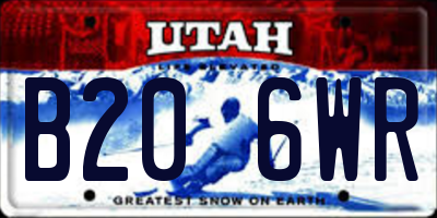 UT license plate B206WR