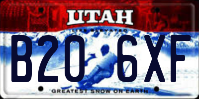UT license plate B206XF