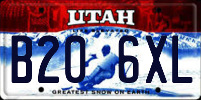 UT license plate B206XL