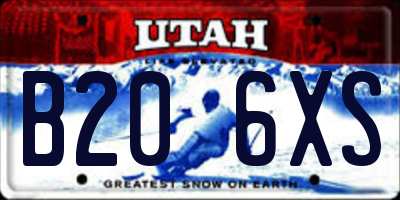 UT license plate B206XS