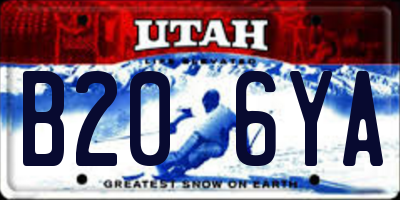 UT license plate B206YA