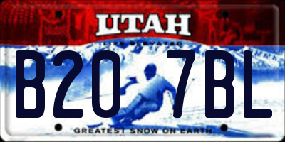 UT license plate B207BL