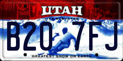 UT license plate B207FJ