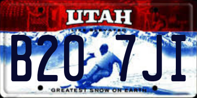 UT license plate B207JI