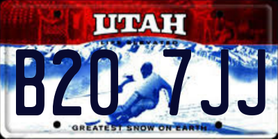UT license plate B207JJ