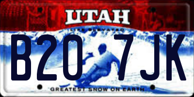 UT license plate B207JK