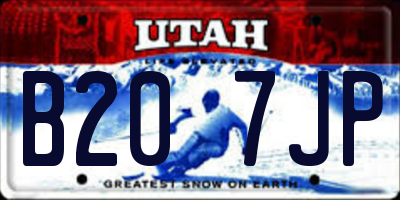 UT license plate B207JP