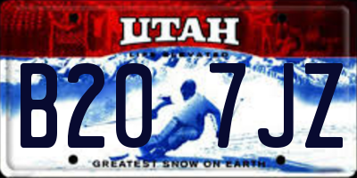 UT license plate B207JZ