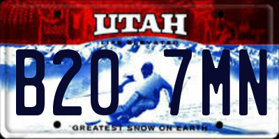 UT license plate B207MN