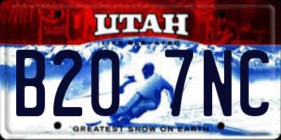 UT license plate B207NC