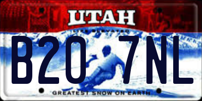 UT license plate B207NL