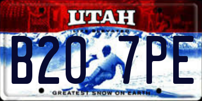 UT license plate B207PE