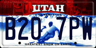 UT license plate B207PW