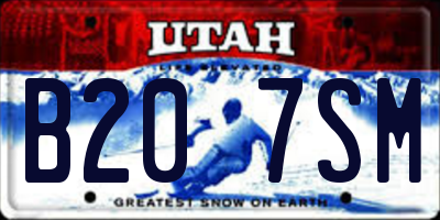 UT license plate B207SM