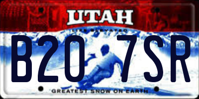 UT license plate B207SR