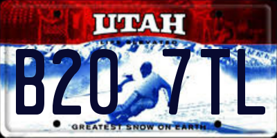 UT license plate B207TL