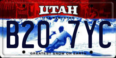 UT license plate B207YC