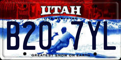 UT license plate B207YL