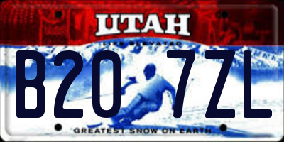UT license plate B207ZL