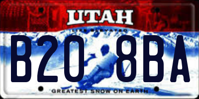 UT license plate B208BA