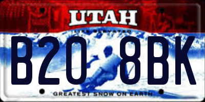 UT license plate B208BK