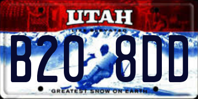 UT license plate B208DD