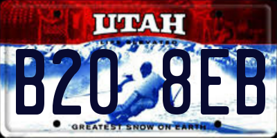 UT license plate B208EB