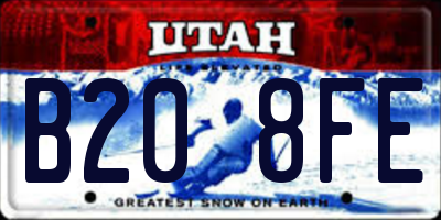 UT license plate B208FE