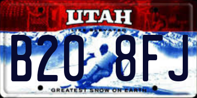 UT license plate B208FJ