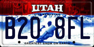 UT license plate B208FL