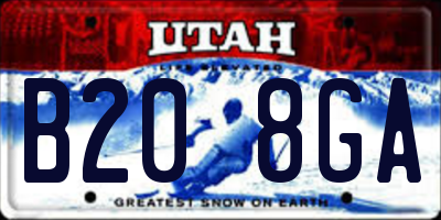 UT license plate B208GA