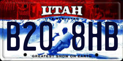 UT license plate B208HB