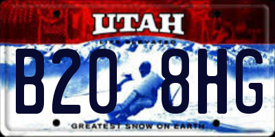 UT license plate B208HG