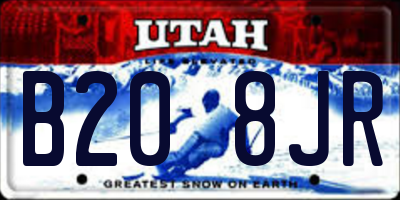 UT license plate B208JR