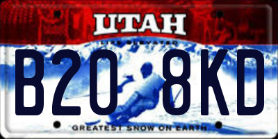 UT license plate B208KD