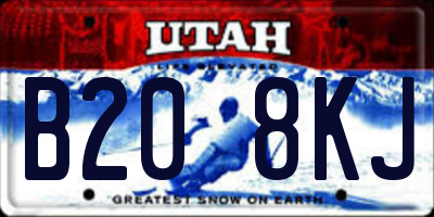 UT license plate B208KJ