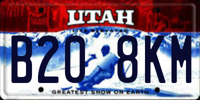 UT license plate B208KM