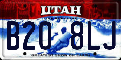 UT license plate B208LJ