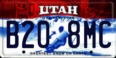 UT license plate B208MC