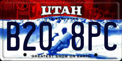 UT license plate B208PC