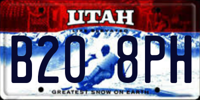 UT license plate B208PH