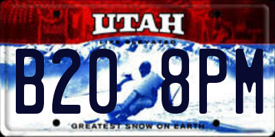 UT license plate B208PM