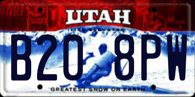 UT license plate B208PW