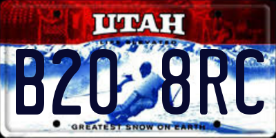 UT license plate B208RC