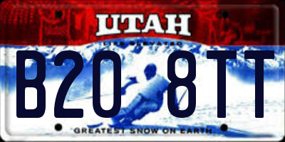 UT license plate B208TT