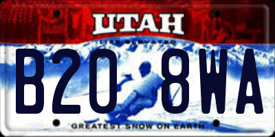 UT license plate B208WA