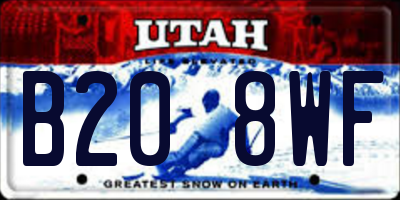 UT license plate B208WF